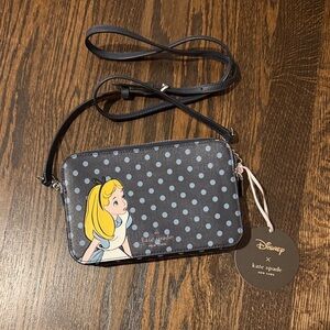 Kate Spade x Disney Alice In Wonderland Crossbody Bag Polka Dot New